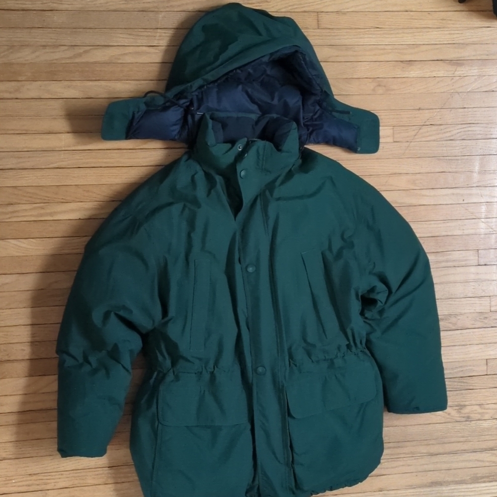 Eddie Bauer Men's Green Down Parka